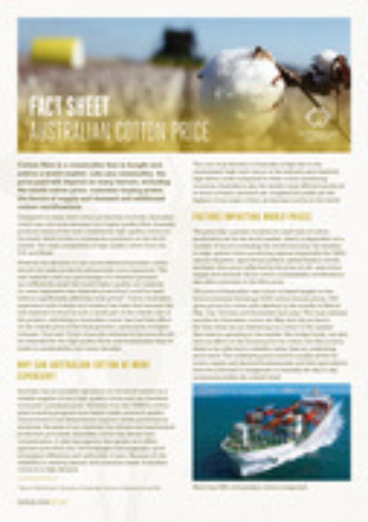 Australian Cotton Fact Sheet Price pg1 x180